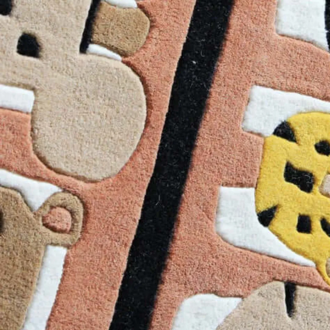 Safari Rug Colorful safari-themed rug for children’s rooms – Safari Ride hand-tufted wool design