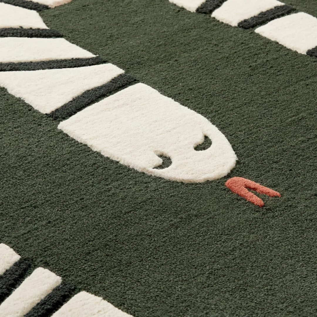 Snake Path Rug Modern snake motif rug with zigzag path pattern – Ziggy Snake Path wool area rug