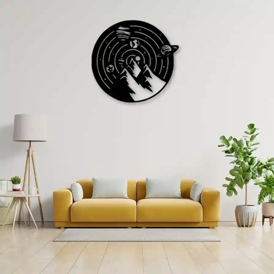 Solar System Wall Decor Solar System wall decor placed in a living room