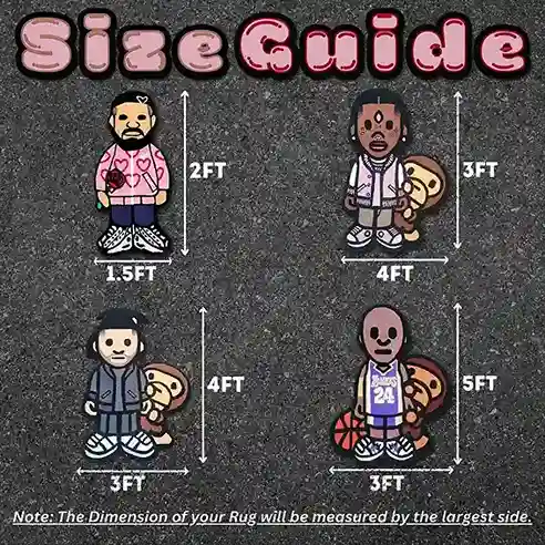 Size guide of baby rapper rug