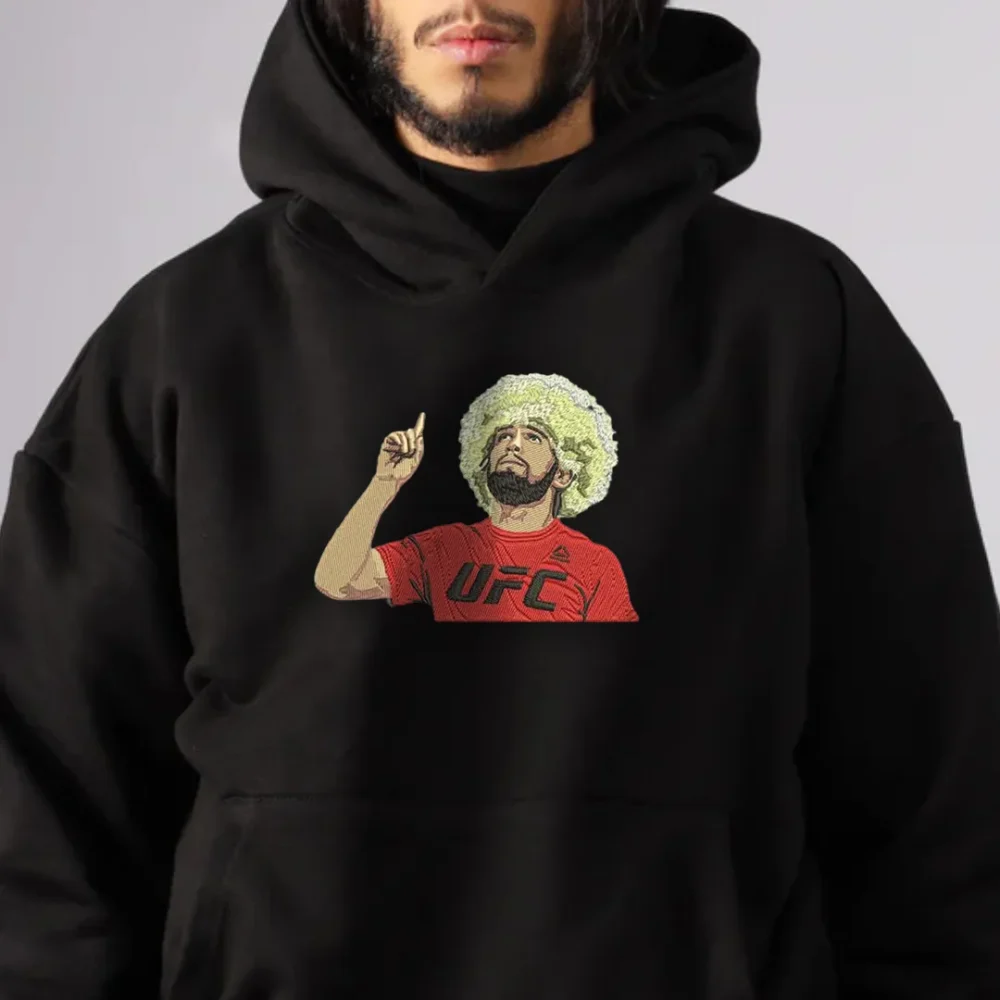 khabib embroidered hoodie Khabib Embroidered Hoodie