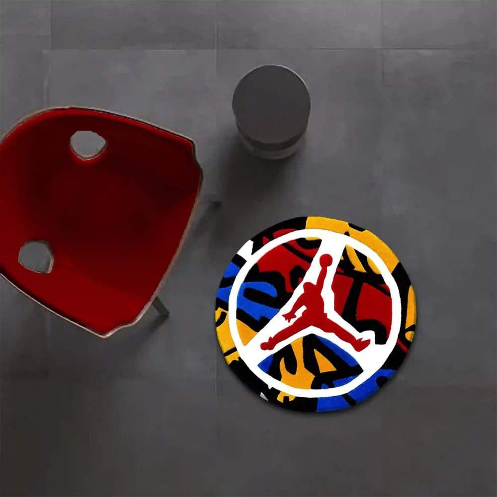 round air jordan Round Air Jordan Logo Rug – Perfect for Sneakerheads