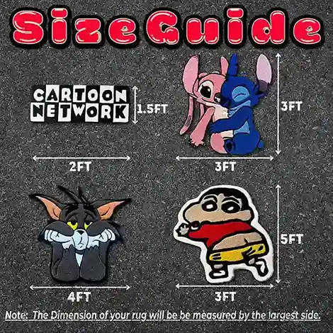 size guide of cartoon