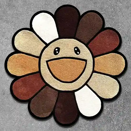 Brown Flower Rug