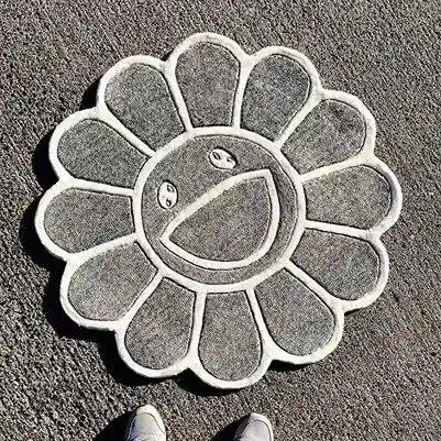 Gray Flower Rug