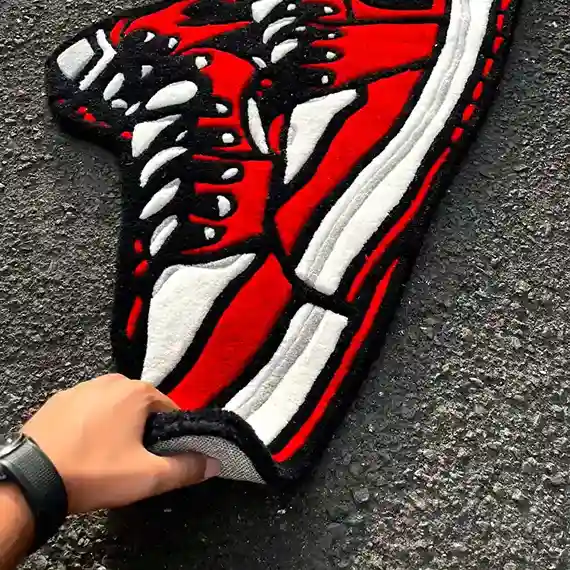 Custom AJ Sneaker Pair rug with iconic Air Jordan design