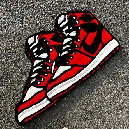 Custom AJ Sneaker Pair rug with iconic Air Jordan design