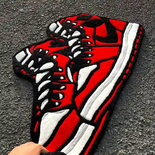 Custom AJ Sneaker Pair rug with iconic Air Jordan design