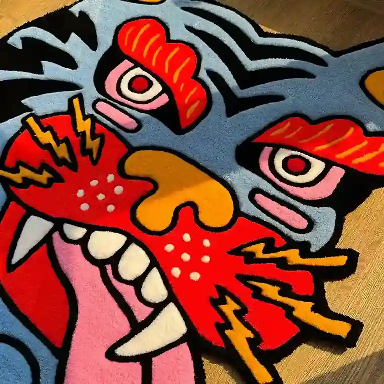 Mad Dog Snarl Rug – Tattoo Art Inspired Decor