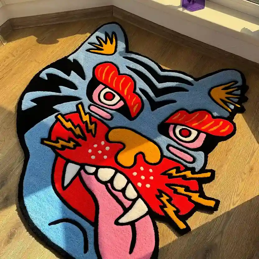 Fierce Dog Snarl Rug – Bold & Edgy Design