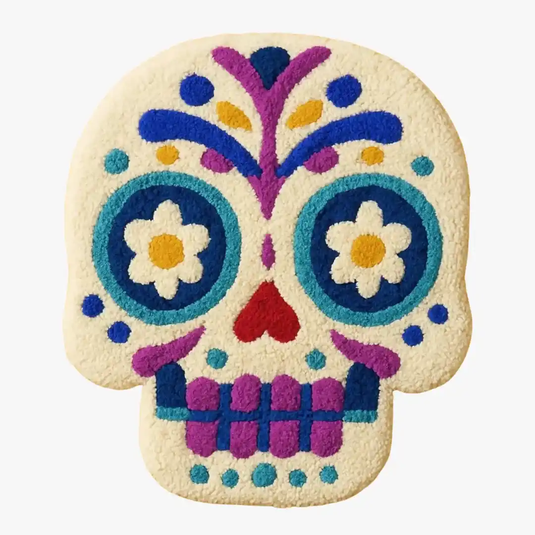 Mexican Skull Rug – Colorful Day of the Dead Inspired Decor