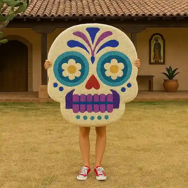 Mexican Skull Rug – Colorful Day of the Dead Inspired Decor