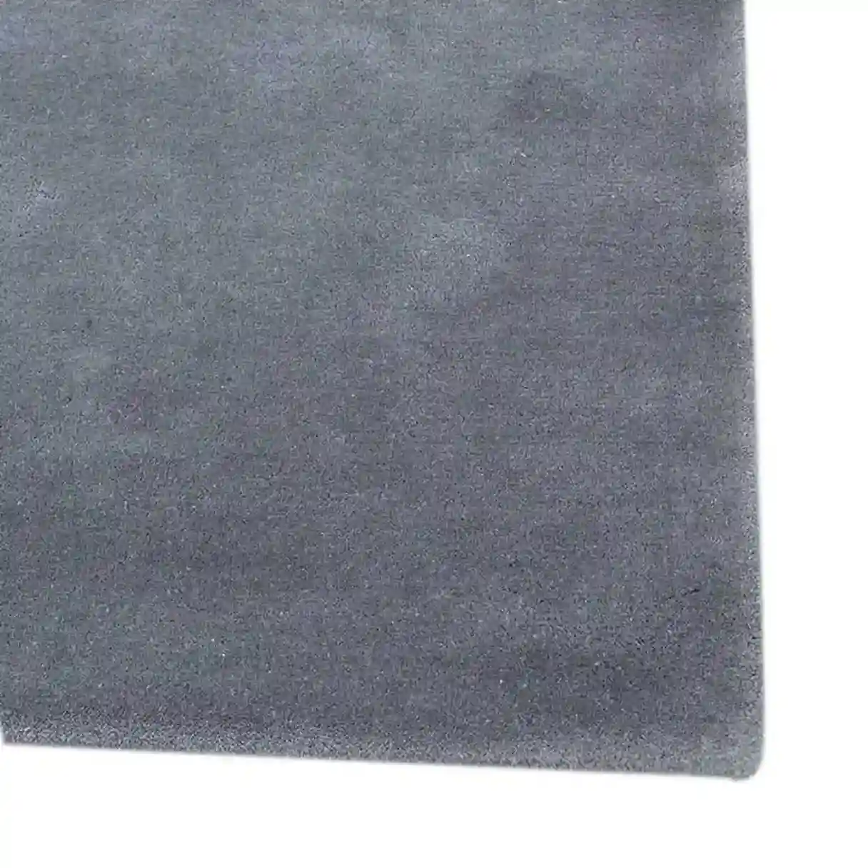 Handmade gray wool rug.