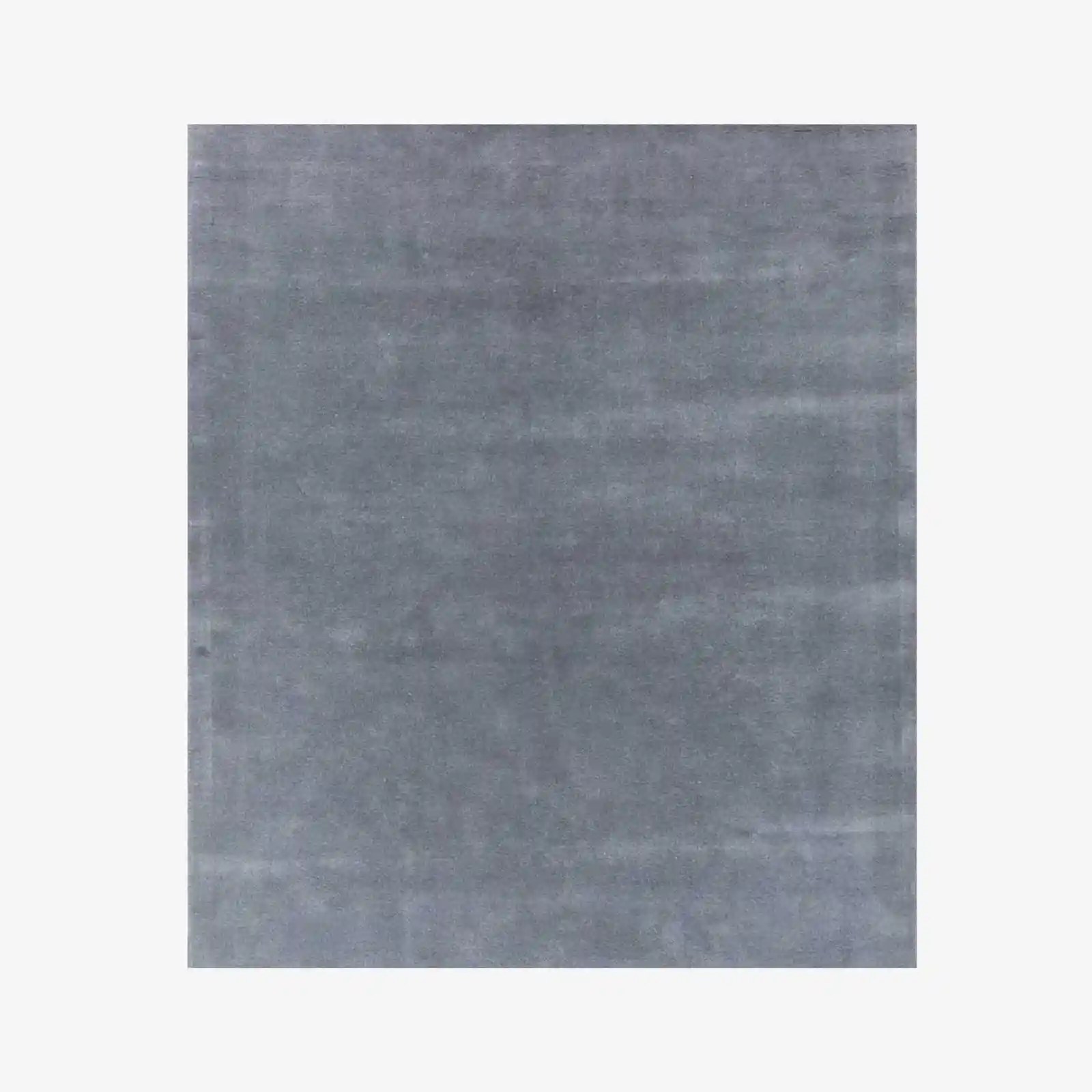 Handmade gray wool rug.