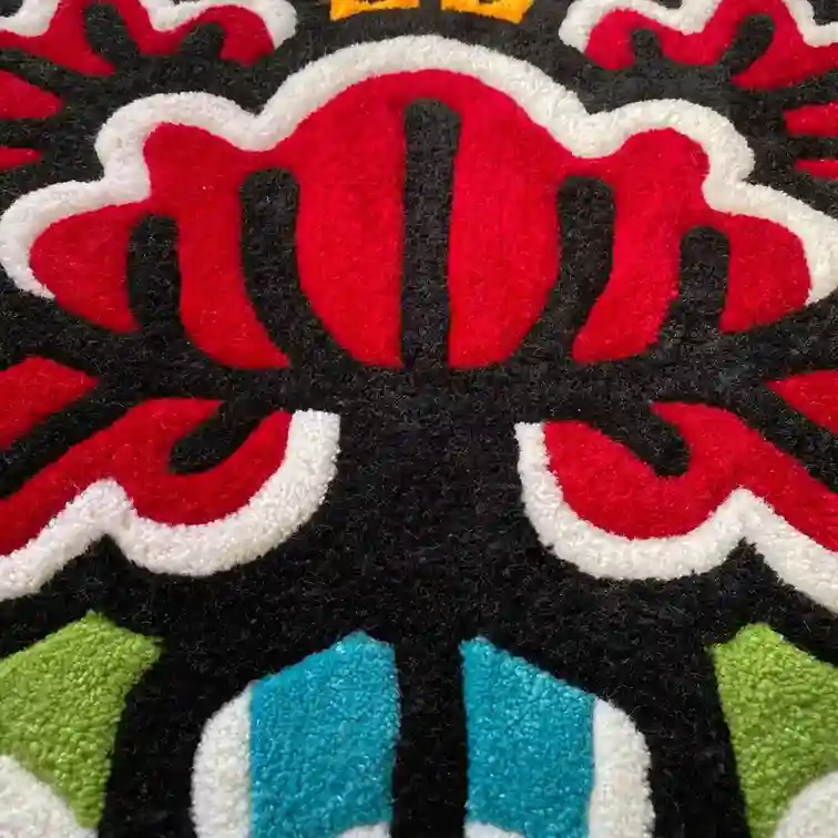 Vintage-Inspired Traditional Rose Tattoo Rug for Modern Decor