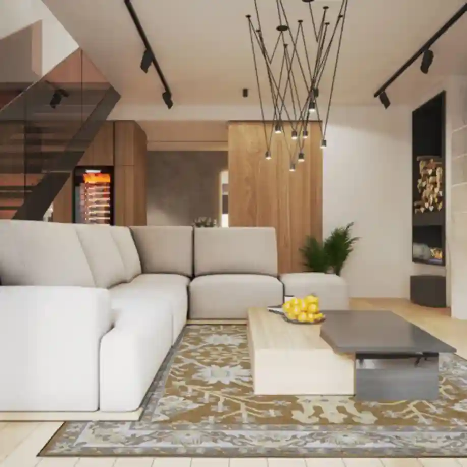 Vintage Floral Yellow Hand-Tufted Rug with floral pattern