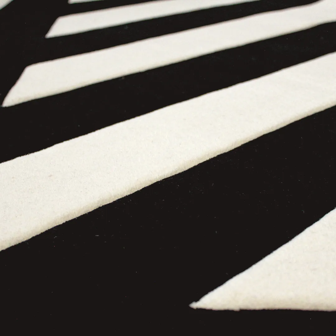 black and white hand tufted rug