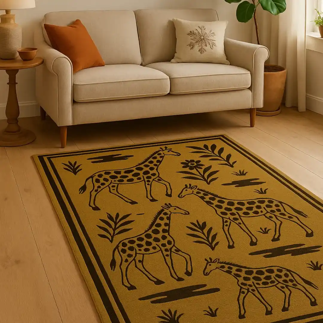 Brown Giraffes Rug