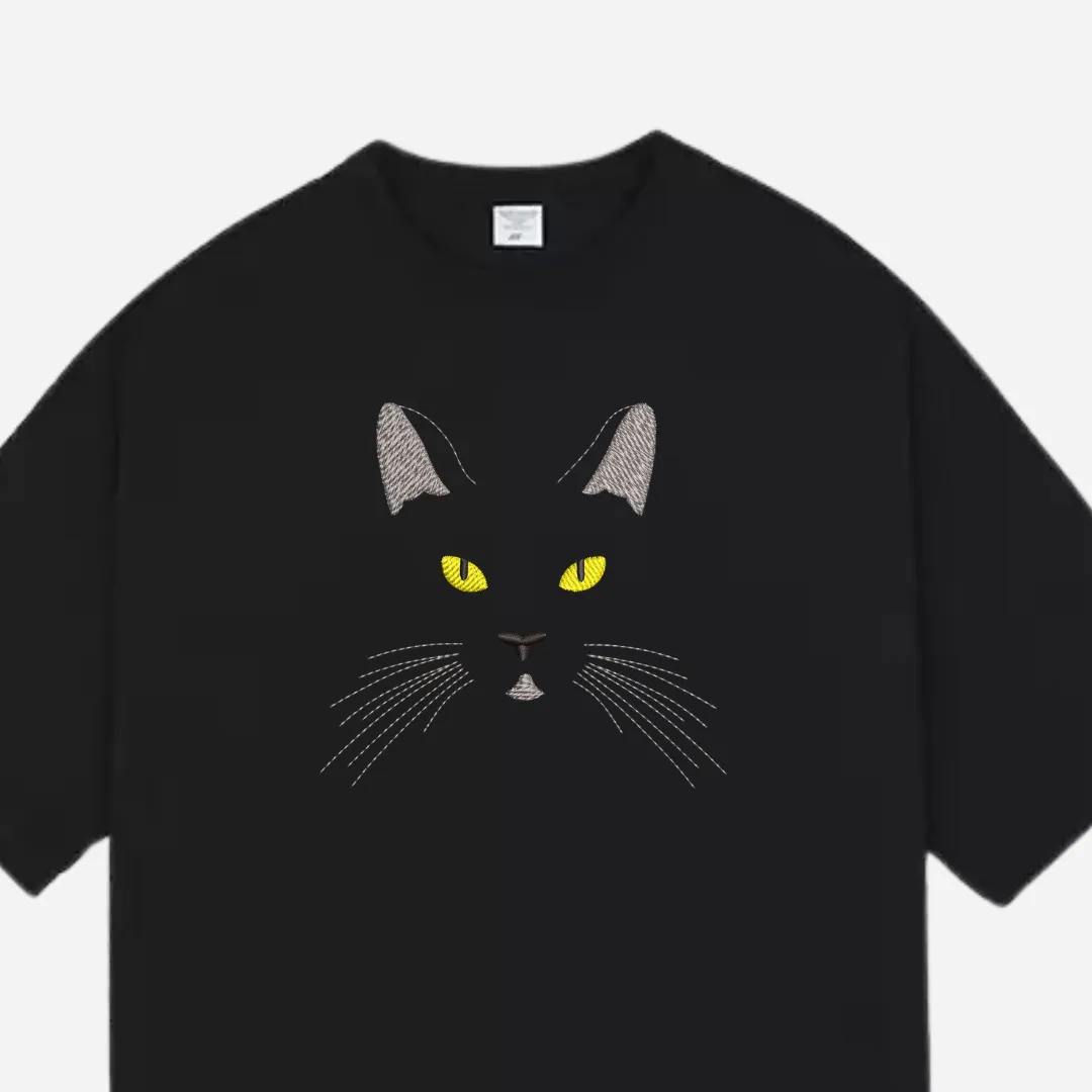 cat embroidered tshirts