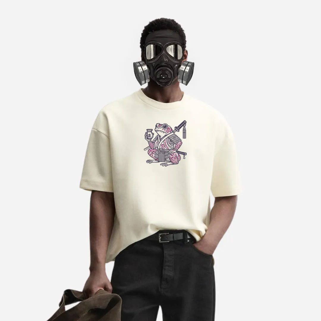 frog samurai embroidered tee