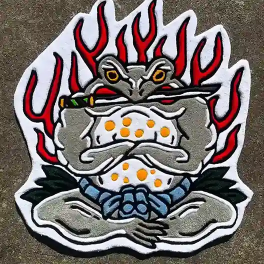 kaeru samurai tattoo rug