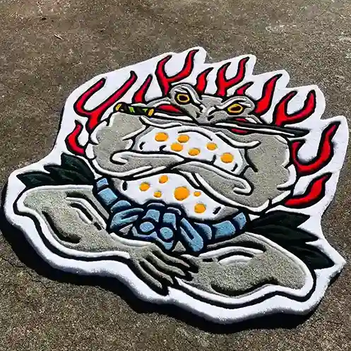 kaeru samurai tattoo rug