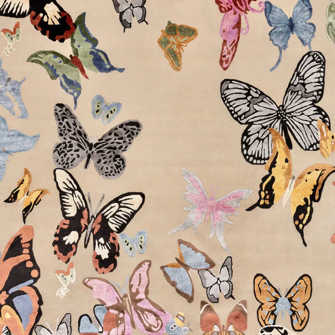 monarch butterfly white hand tufted rugs