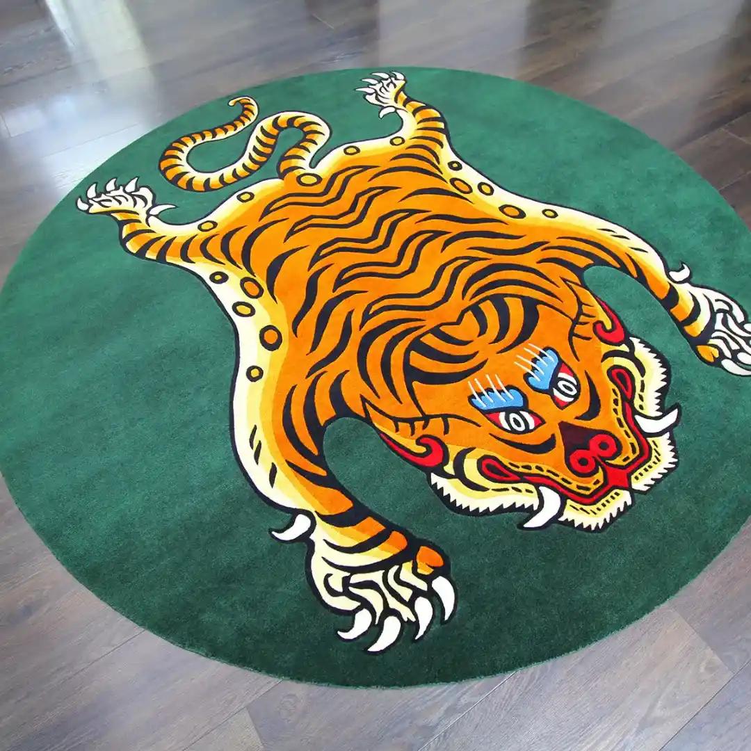 Round Tibetan Tiger Rug