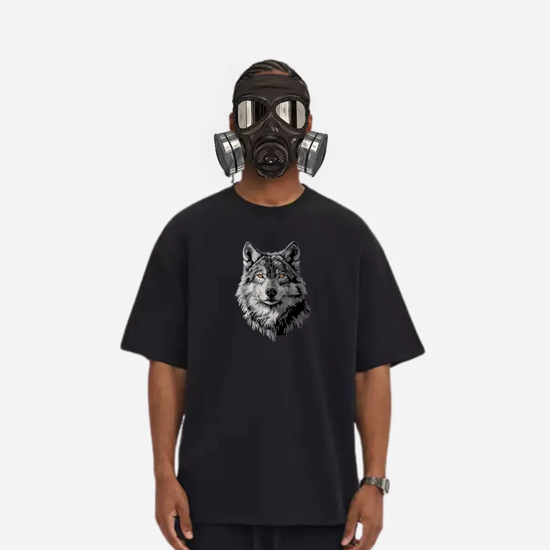 White Wolf Embroidered Tee