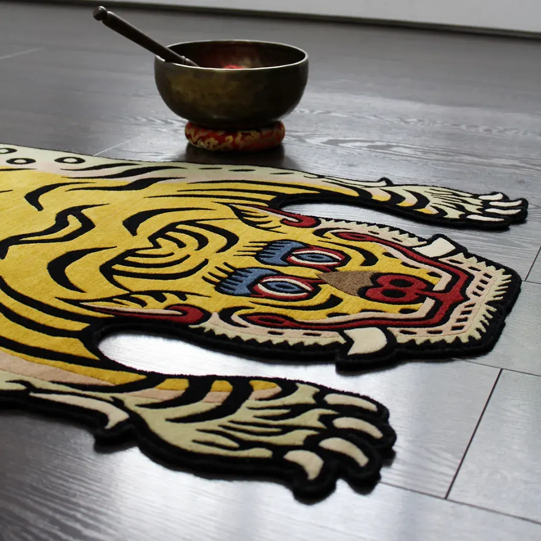 Yellow Tibetan Tiger Rug - Image 2