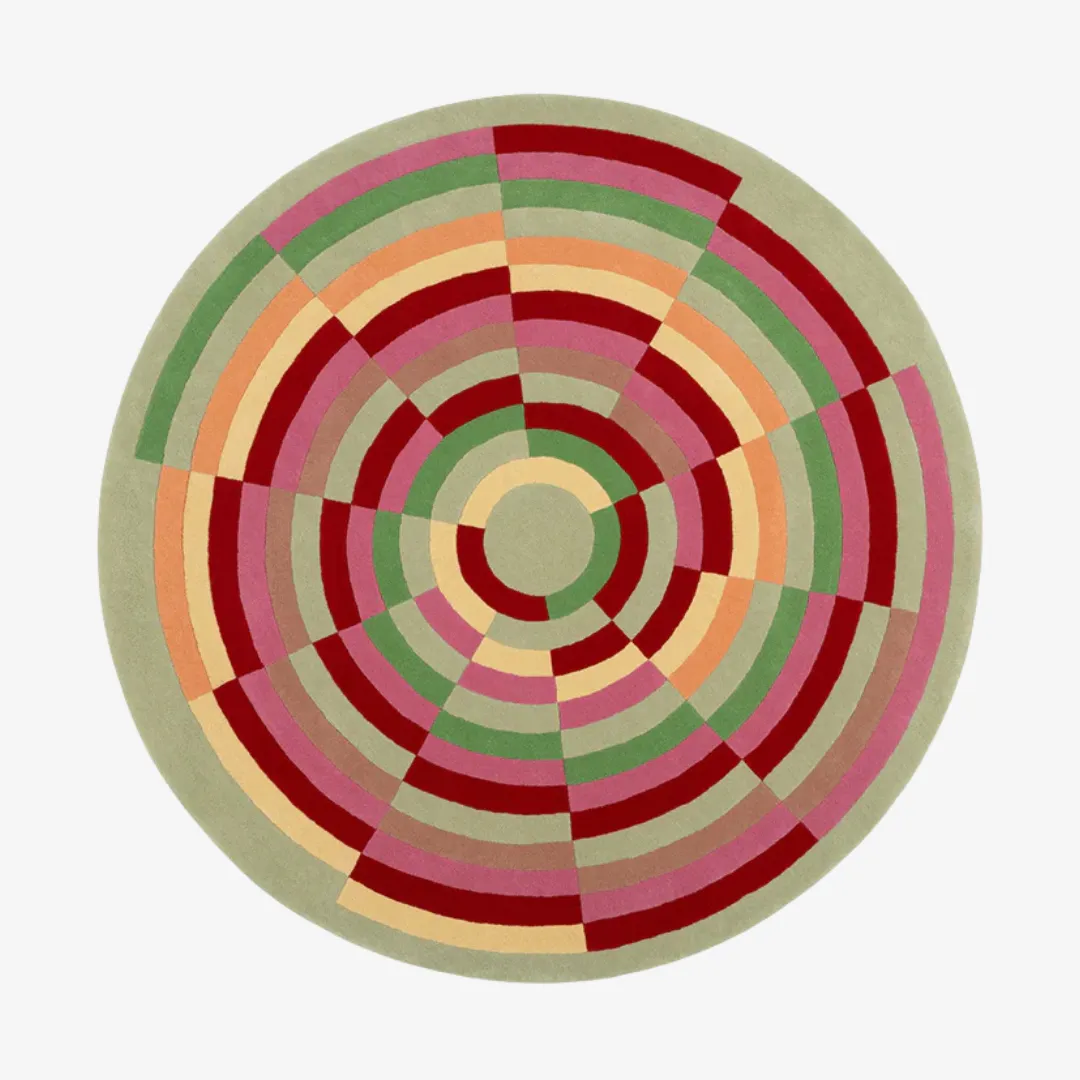 Round chakra-inspired rug with vibrant concentric circles