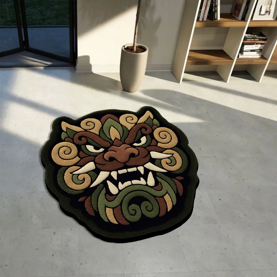 Forest Guardian Beast Tattoo Rug