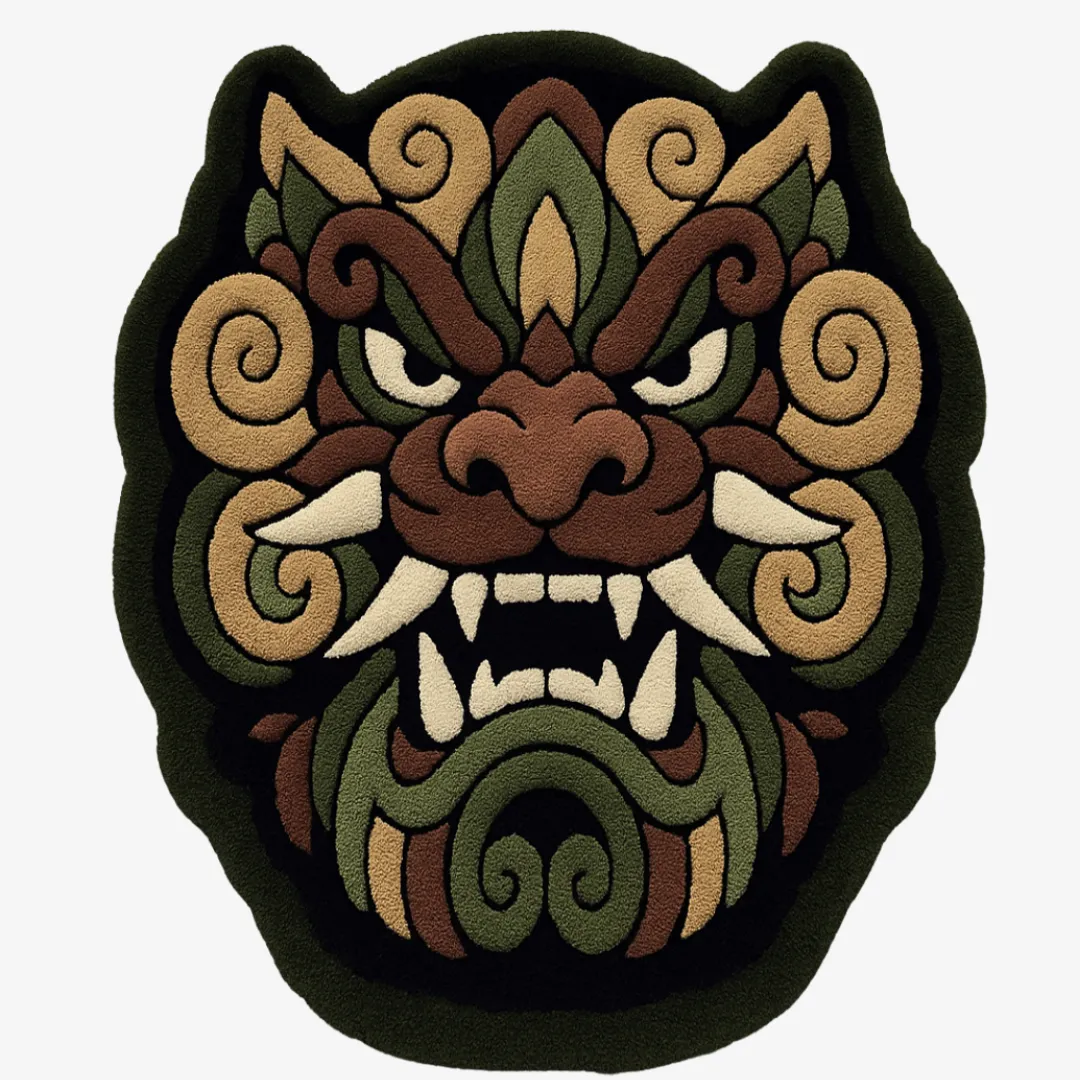 Forest Guardian Beast Tattoo Rug