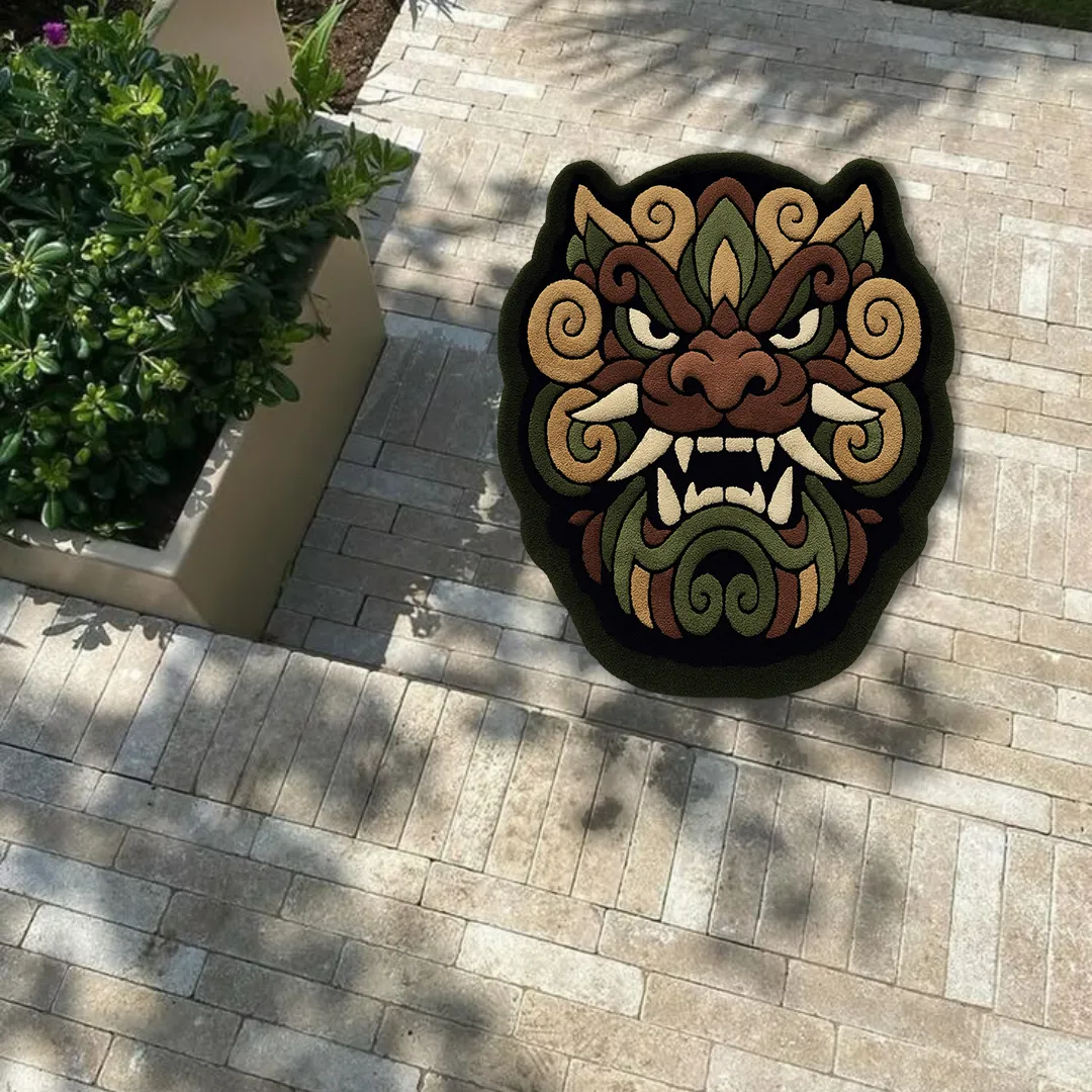 Forest Guardian Beast Tattoo Rug