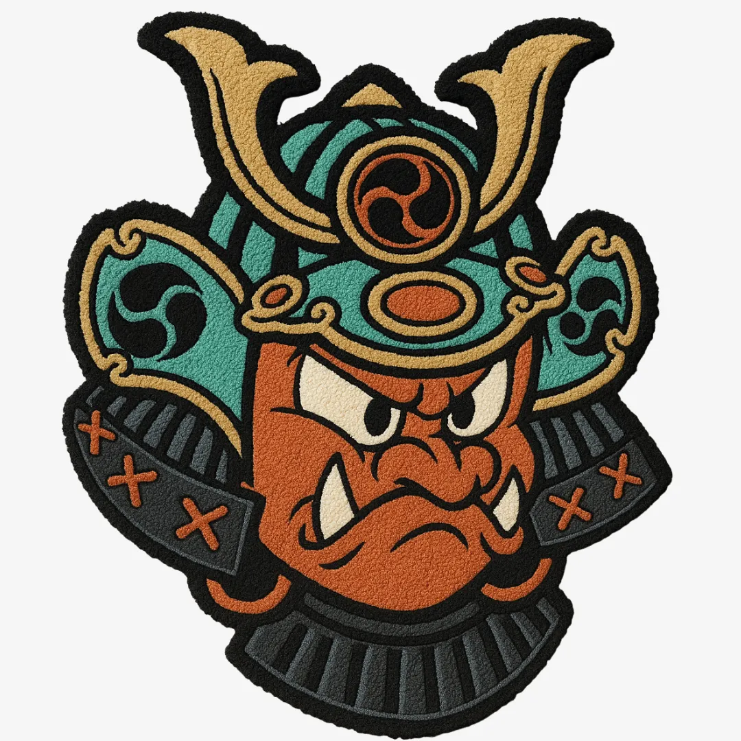 Samurai Oni Tattoo Rug