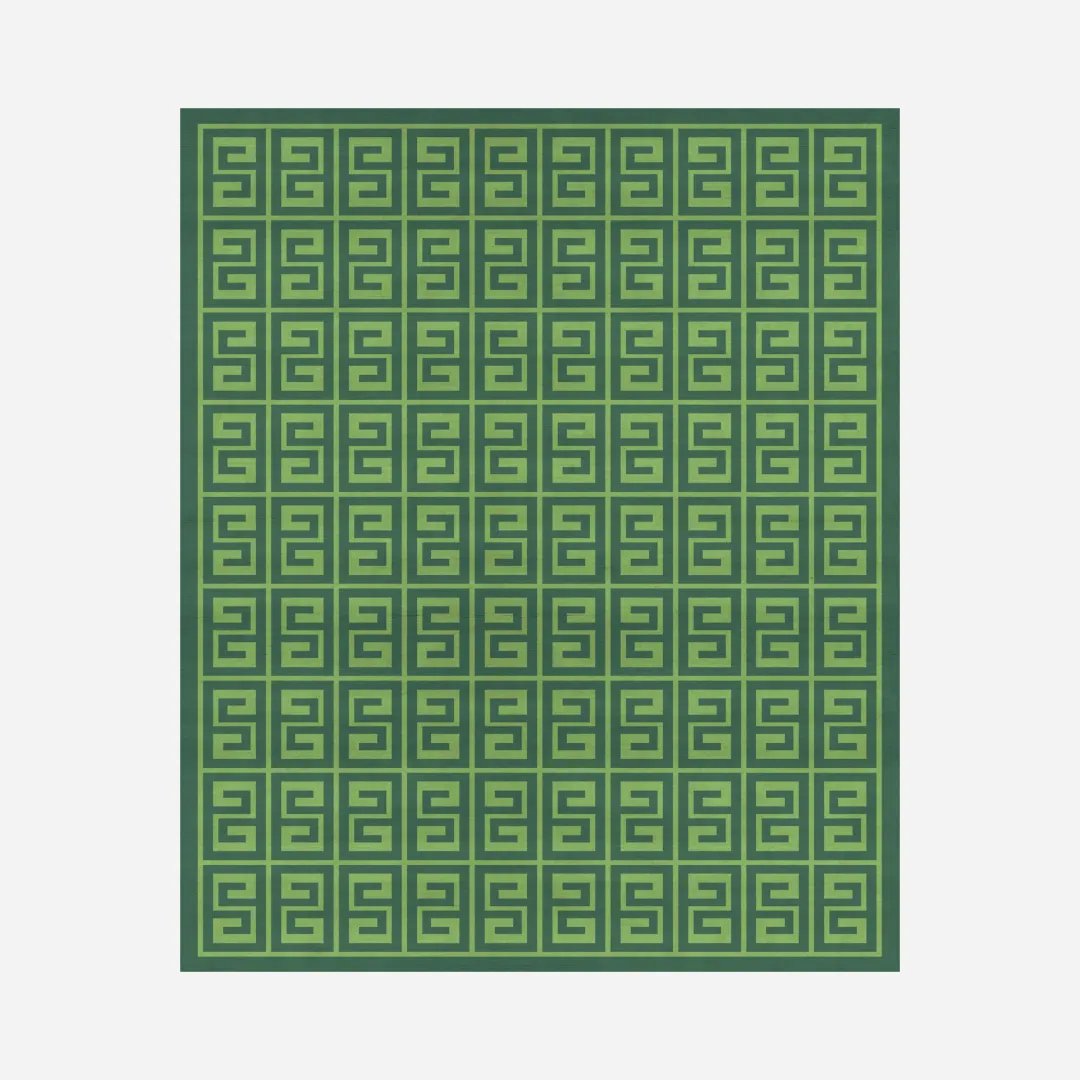 Add structure and style with the Verde Maze Rug. Its bold green pattern energizes any space. Shop now to enjoy free worldwide shipping!