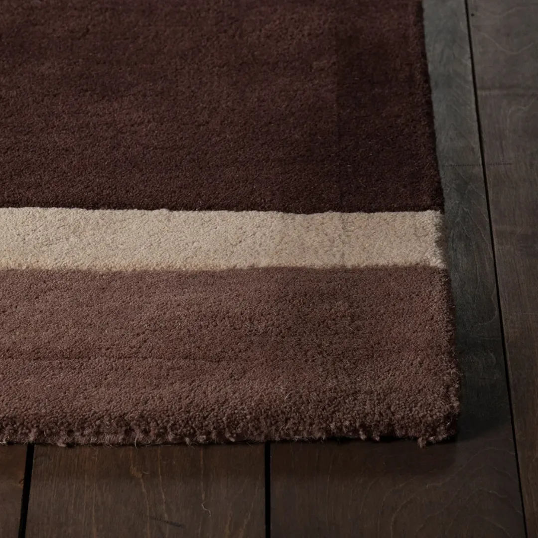 Vibrant rectangular rug with contemporary striped pattern