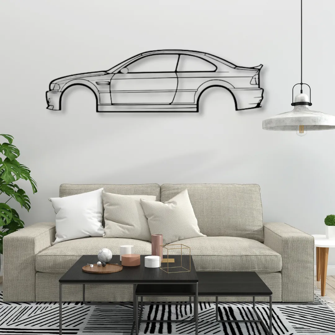 bmw m3 Custom metal art of the iconic BMW M3, perfect for modern spaces.