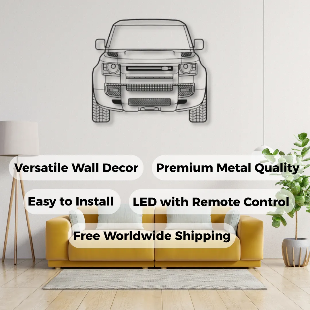 Defender Car Metal Art Iconic Land Rover Defender custom car metal art for modern spaces.