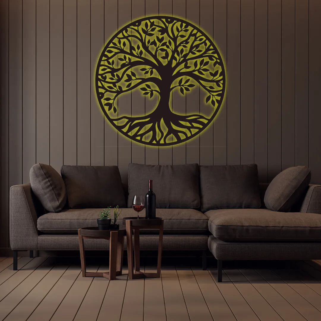 Yellow Roots of Life Silhouette