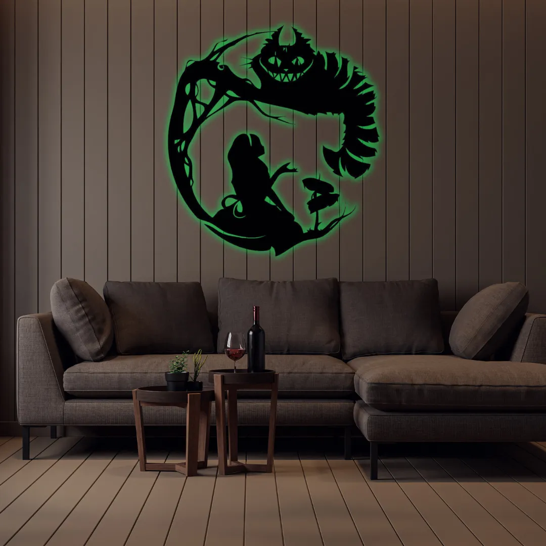 Green Wonderland Silhouette Unique fantasy silhouette wall hanging for creative interiors.