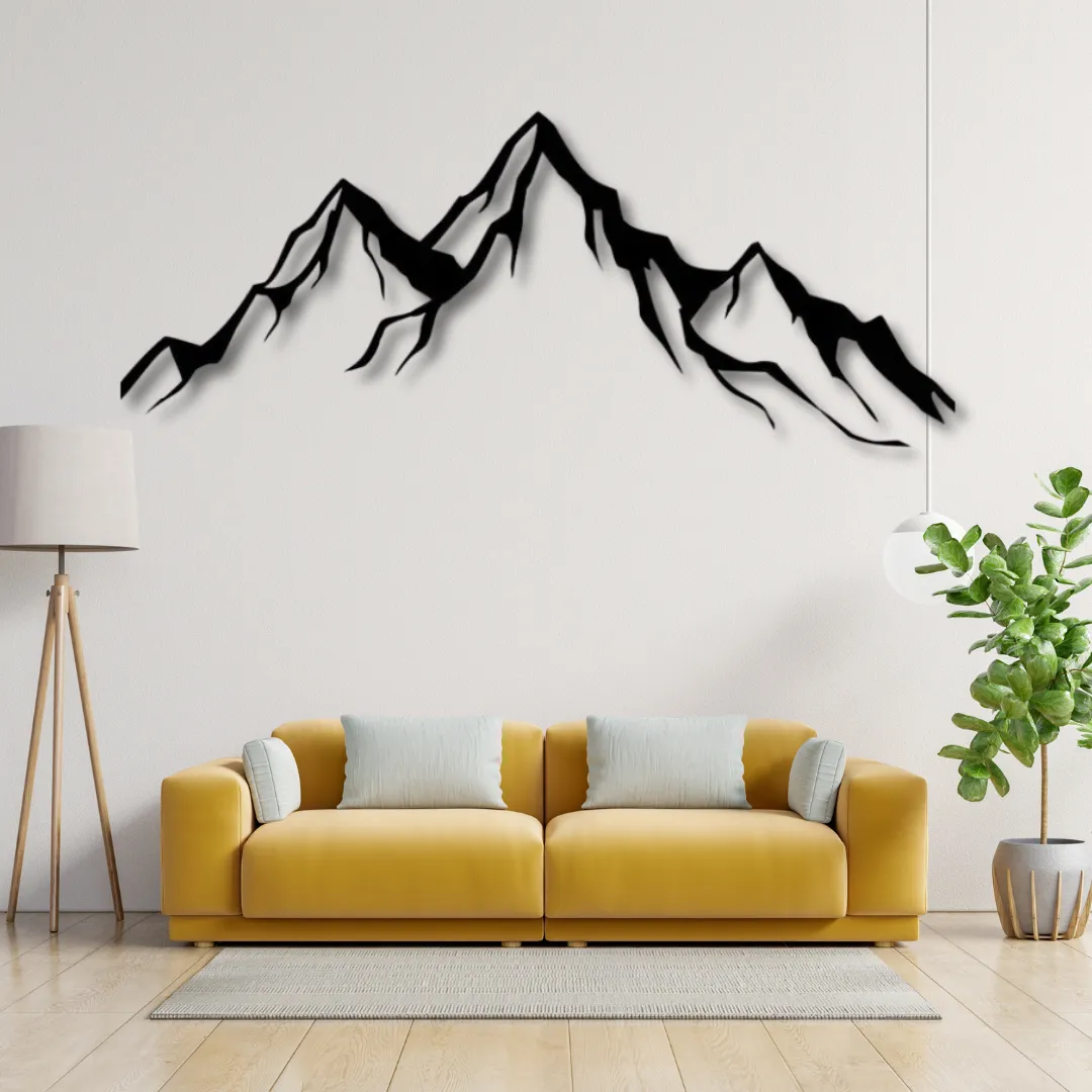 Mountain Silhouette Mountain metal wall art black silhouette