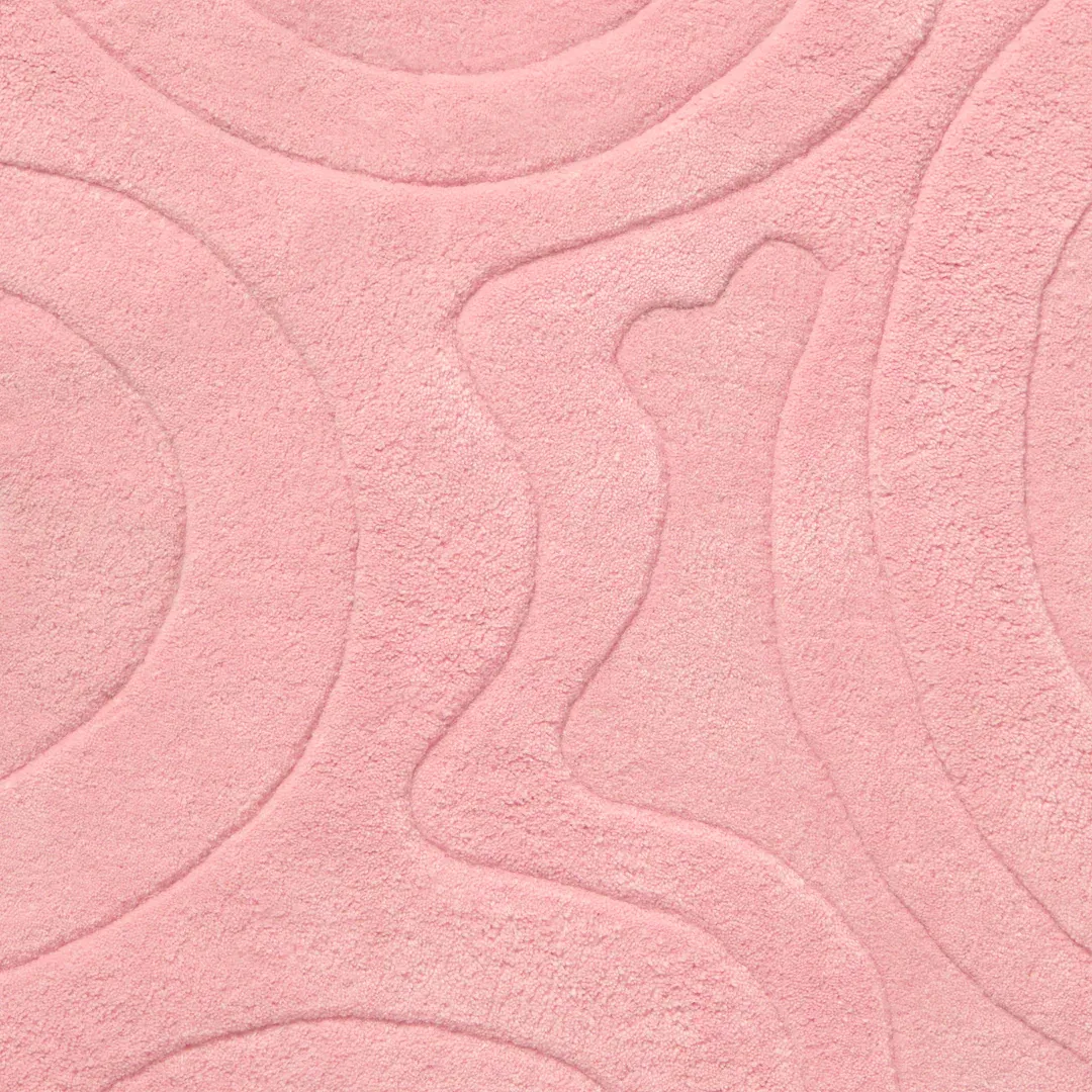 Blush Rug Contemporary pink rug inspired by flowing forms and smooth textures – Blush Ripple handmade area rug