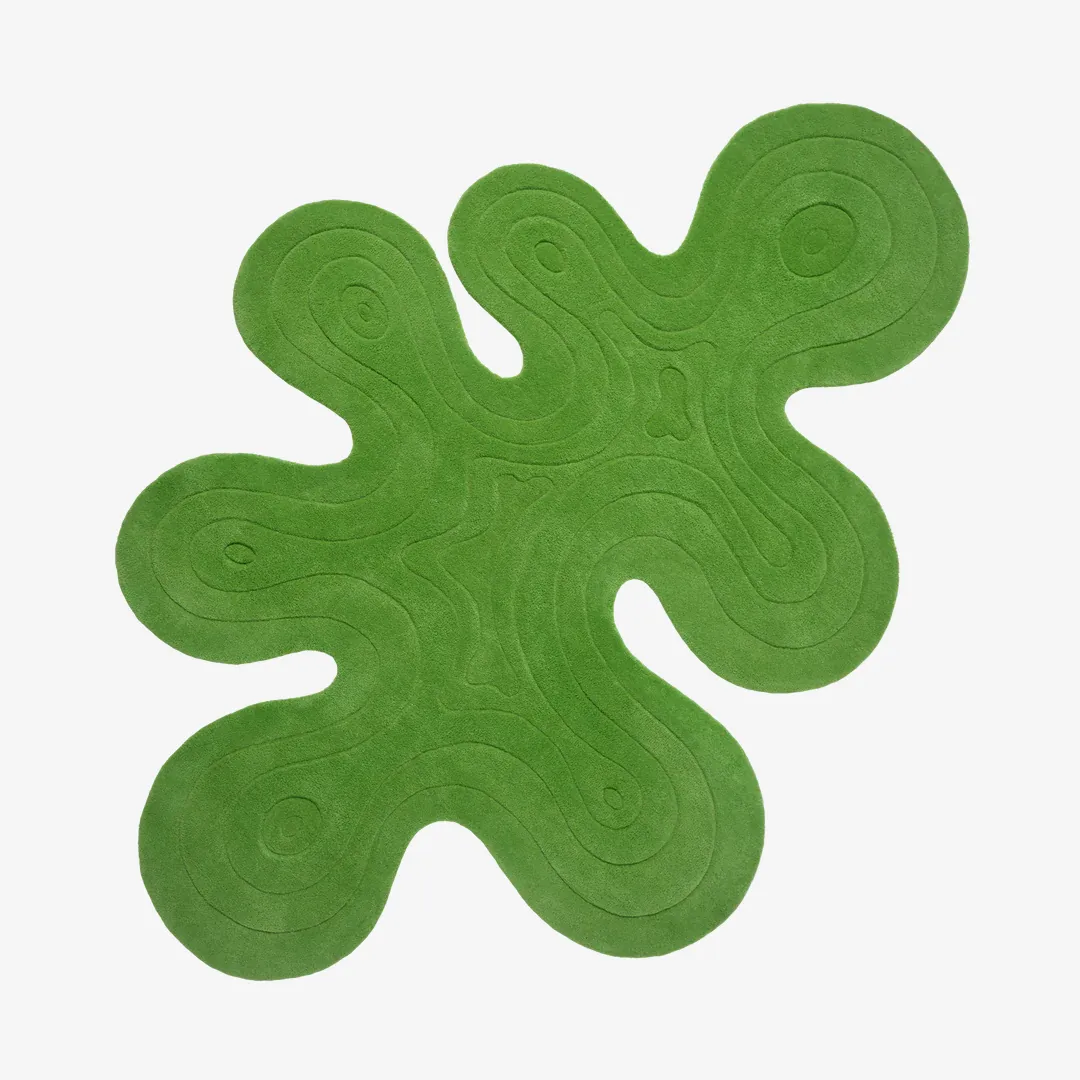 Green Bloom Rug Green Bloom Rug featuring organic freeform shape in vibrant green tones – handmade tufted rug by Sneagear
