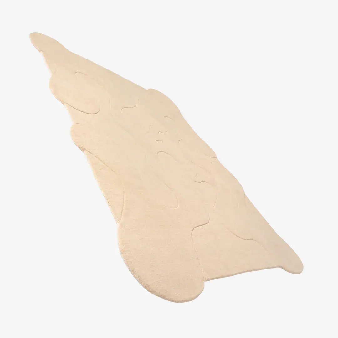 Nude Muse Irregular Rug Modern Nude Muse Rug with fluid organic shapes and soft nude color palette – hand-tufted wool rug