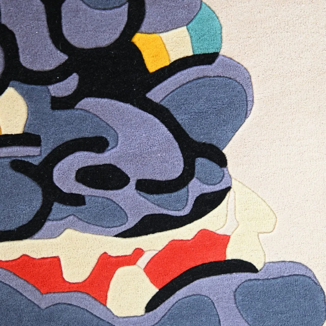 Onyra Rug Zoom In Luxury Onyra Rug Featuring Fierce Demon Mask Motif, Handcrafted from Premium Wool