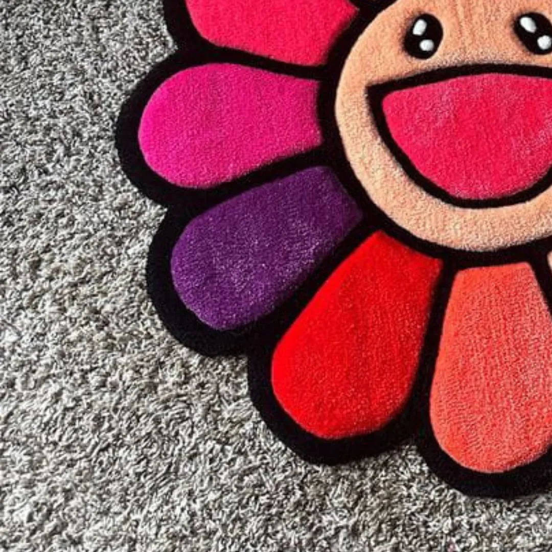 peach takashi rug