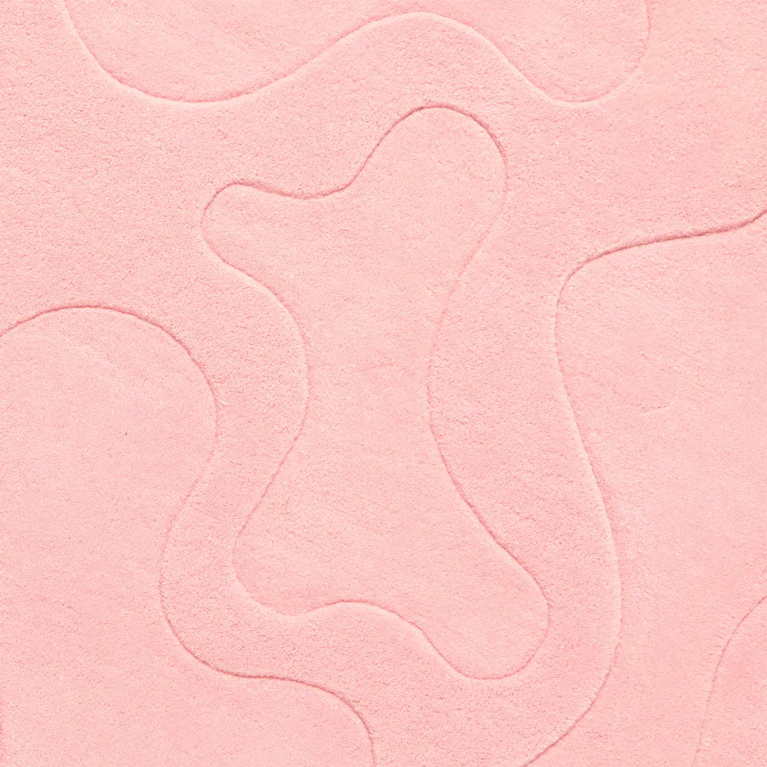 Rose Rug Minimalist pink rug with sculpted abstract line design – Rose Drift handmade area rug