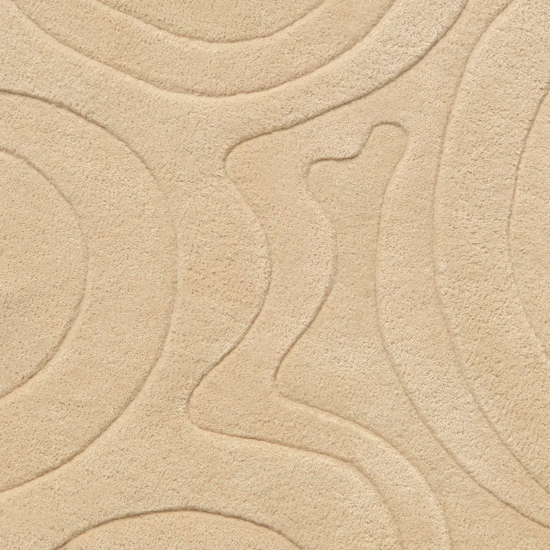 Sand Rug Contemporary neutral rug in sand beige with ripple texture – Sand Wave handmade area rug