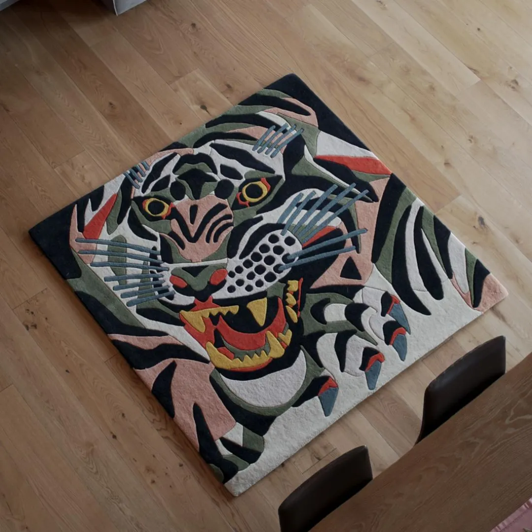 Stravon Tiger Rug Luxury Stravon Rug – Artistic Tiger Motif Handcrafted from Premium Wool